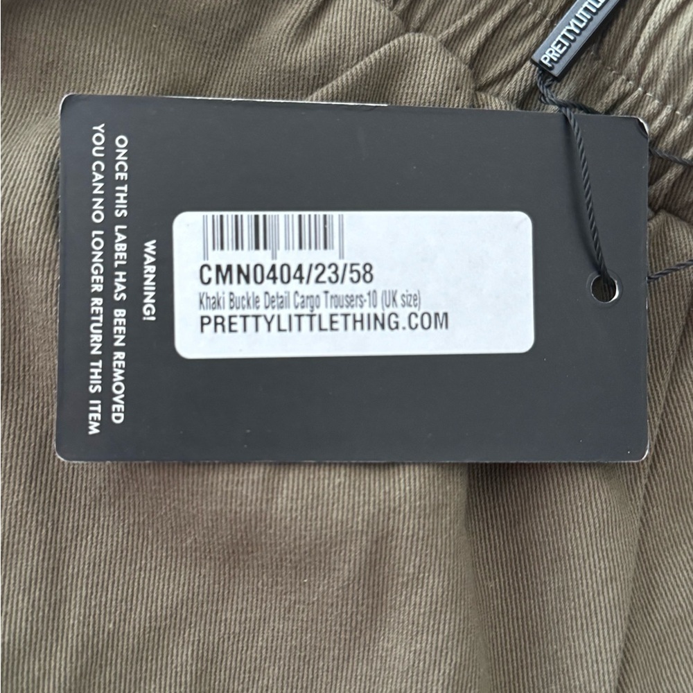 PrettyLittleThing Khaki Green Buckle Detail Cargo Pants – US Size 6 NWT - Picture 3 of 8